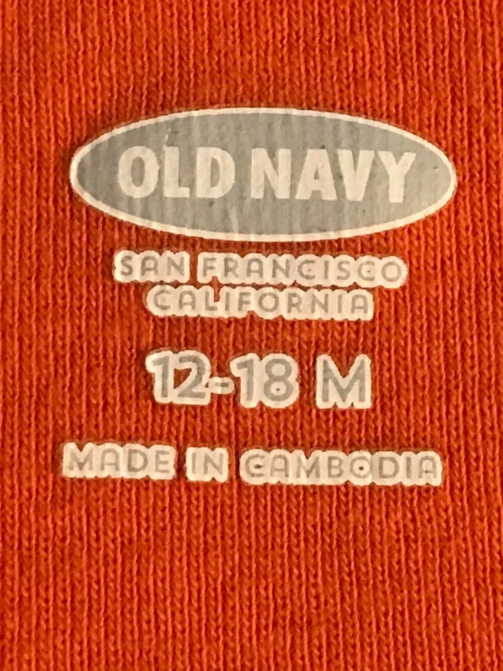 Old Navy Baby's 12-18M Orange Long Sleeve One Piece